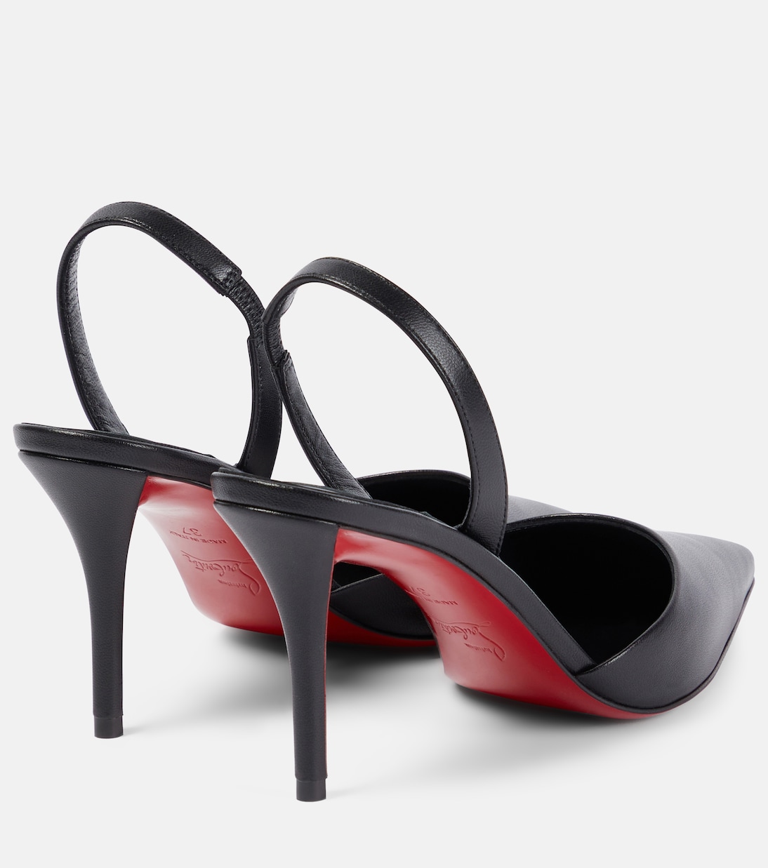 Кожаные туфли-лодочки Apostropha на ремешке Christian Louboutin, Black/Lin Black — фото 3