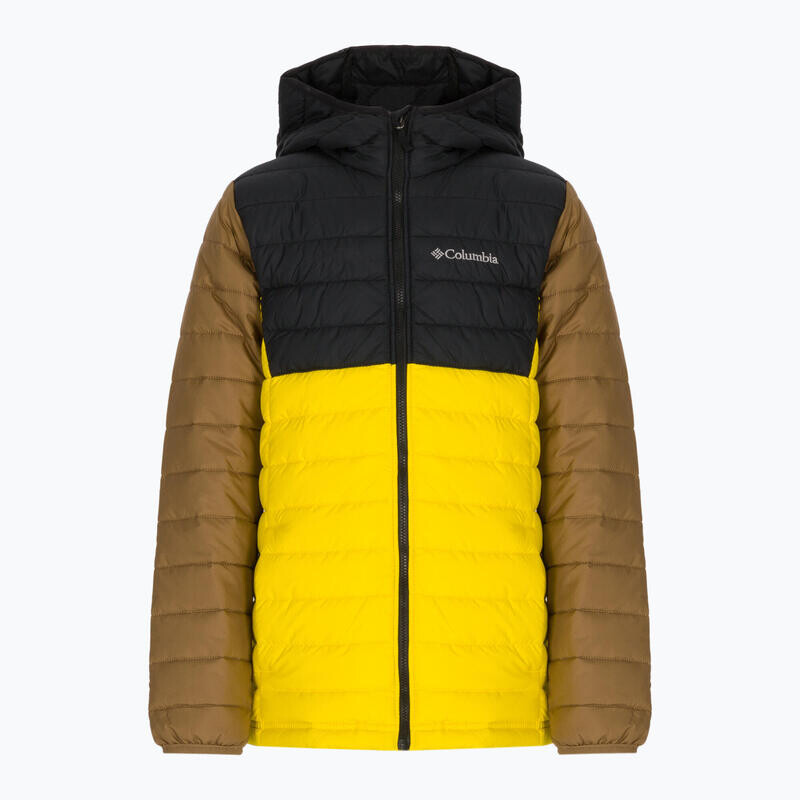 

Детский пуховик Columbia, цвет black/yellow