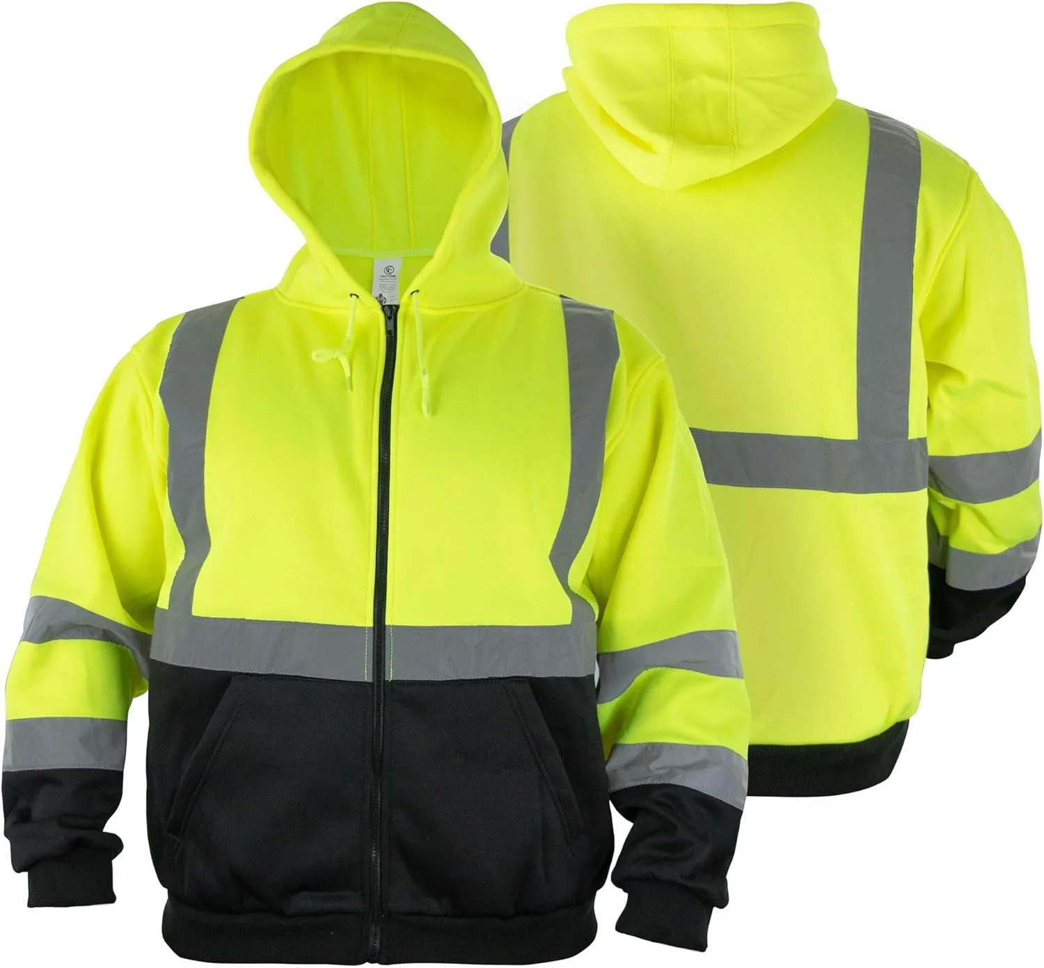 

RYNO GEAR мужская худи с принтом спереди и сзади, черная, на молнии