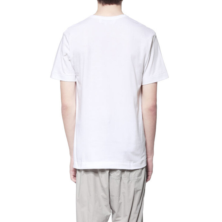 Футболка Comme Des Garcons Play Black Heart Blue Eyes белая Cdg Play — фото 4