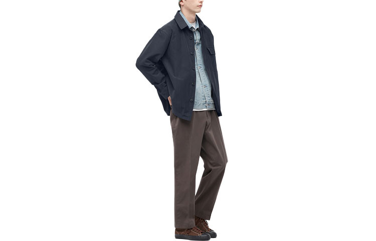 

Куртка унисекс темно-синяя Uniqlo, темно-синий
