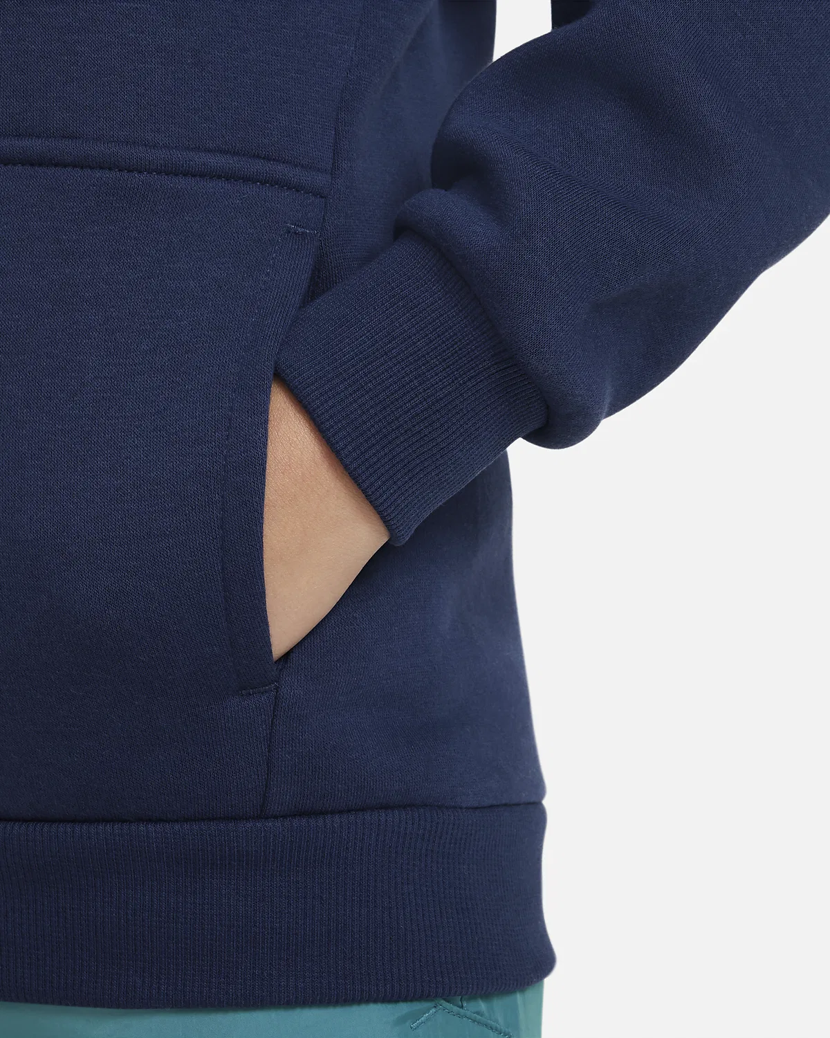 Детская худи Nike Sportswear Club Fleece на молнии, Midnight Navy/White — фото 4