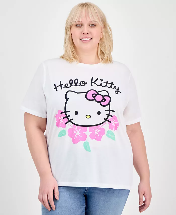 

Модная футболка Hello Kitty больших размеров Grayson Threads, The Label, белый