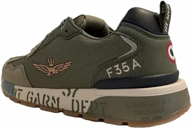 Мужские кроссовки Aeronautica Militare с сетчатой ​​подошвой и принтом 252SC0276UCT04249 8057630567825-46, 07302 Army Green — фото 2