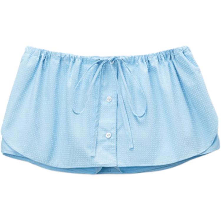 Alexander Wang Мини-юбка-шорты Hotfix с кулиской, цвет Chambray Blue — фото 2