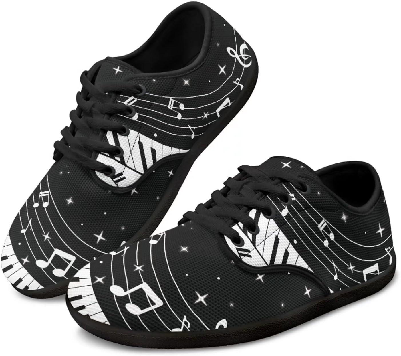 

Мужские кроссовки для ходьбы Jeiento Music Theme Hike Barefoot Shoes, женские и мужские кроссовки Grounded Footwear Barefoot, Music Notes Design