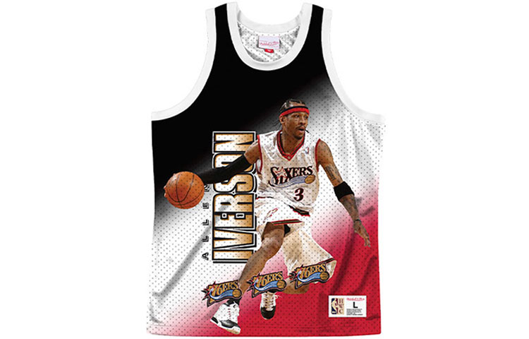 

Mitchell Ness Баскетбольная майка Mitchell & Ness унисекс красный черный