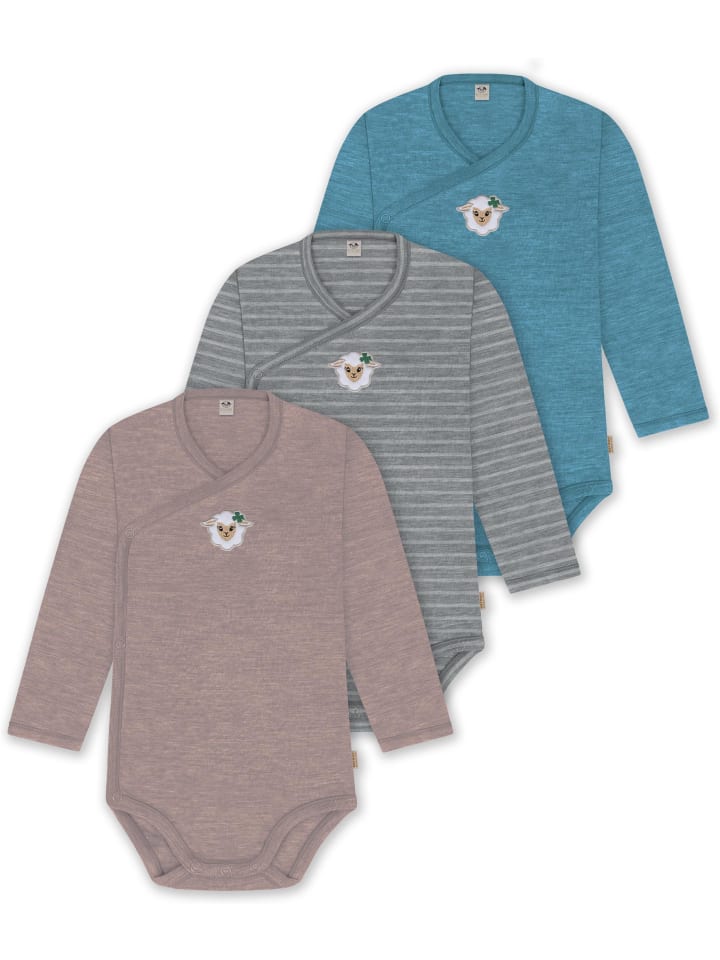 

Normani Outdoor Sports Набор из 3 детских боди-пеленок для малышей, сине-серо-розового цвета