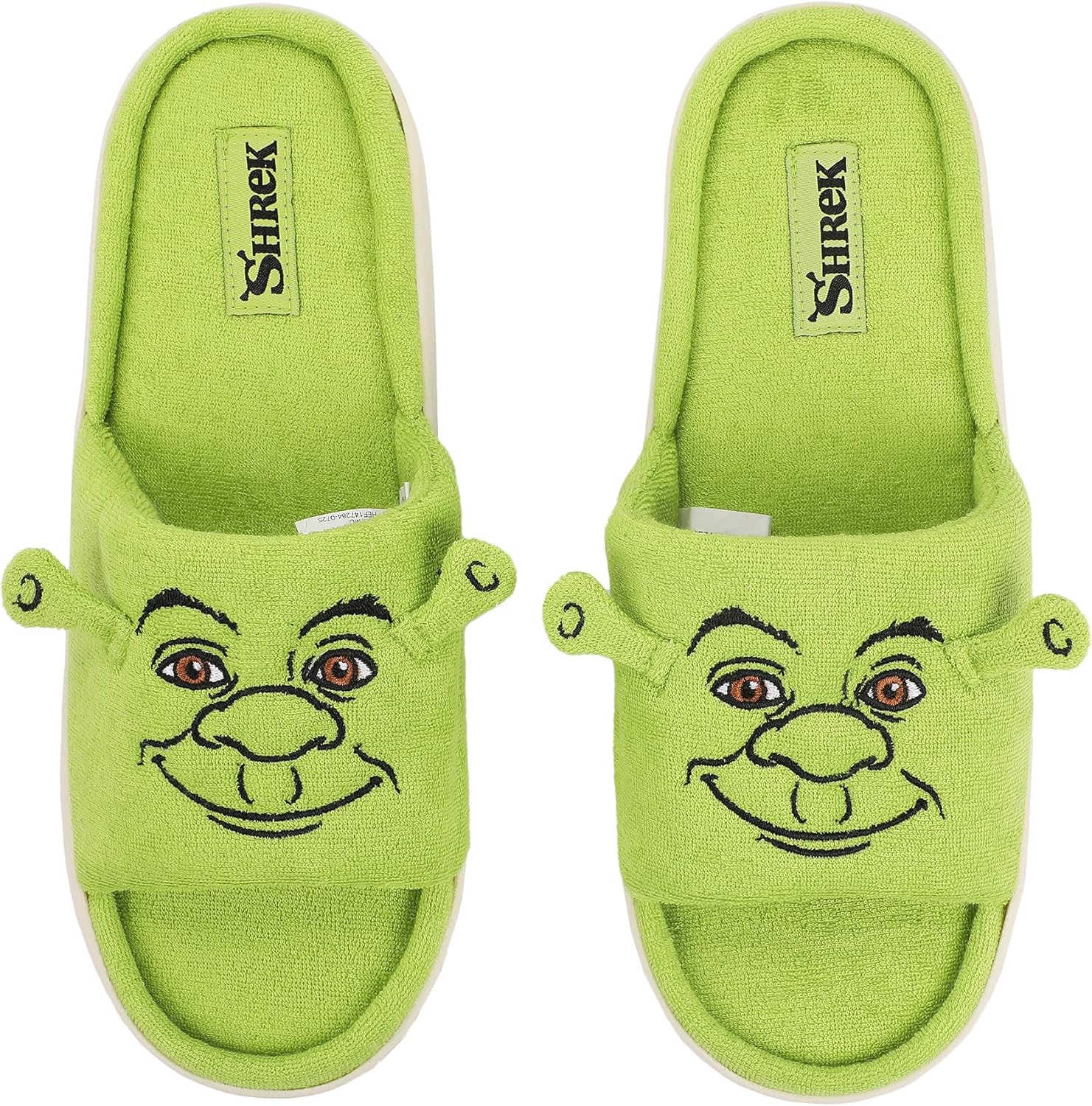 

Мужские шлепанцы Bioworld Shrek с открытым носком и большим лицом Шрека, зеленый