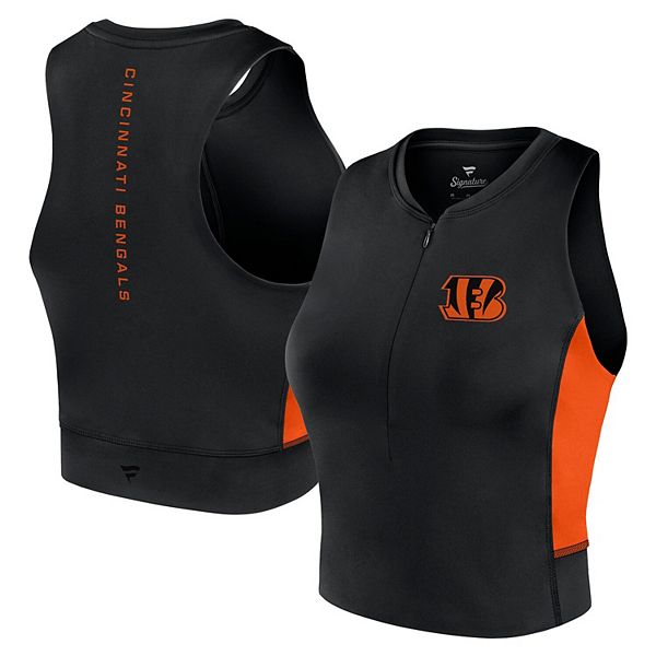 

Женский черный фитнес-топ Cincinnati Bengals Studio Fitted Fanatics Brands - White Label