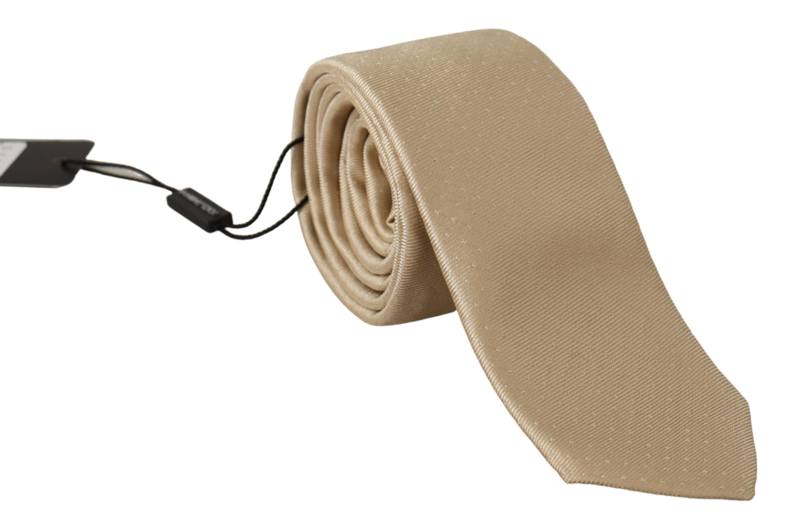 

Элегантный шелковый галстук с золотыми точками Dolce & Gabbana, золото