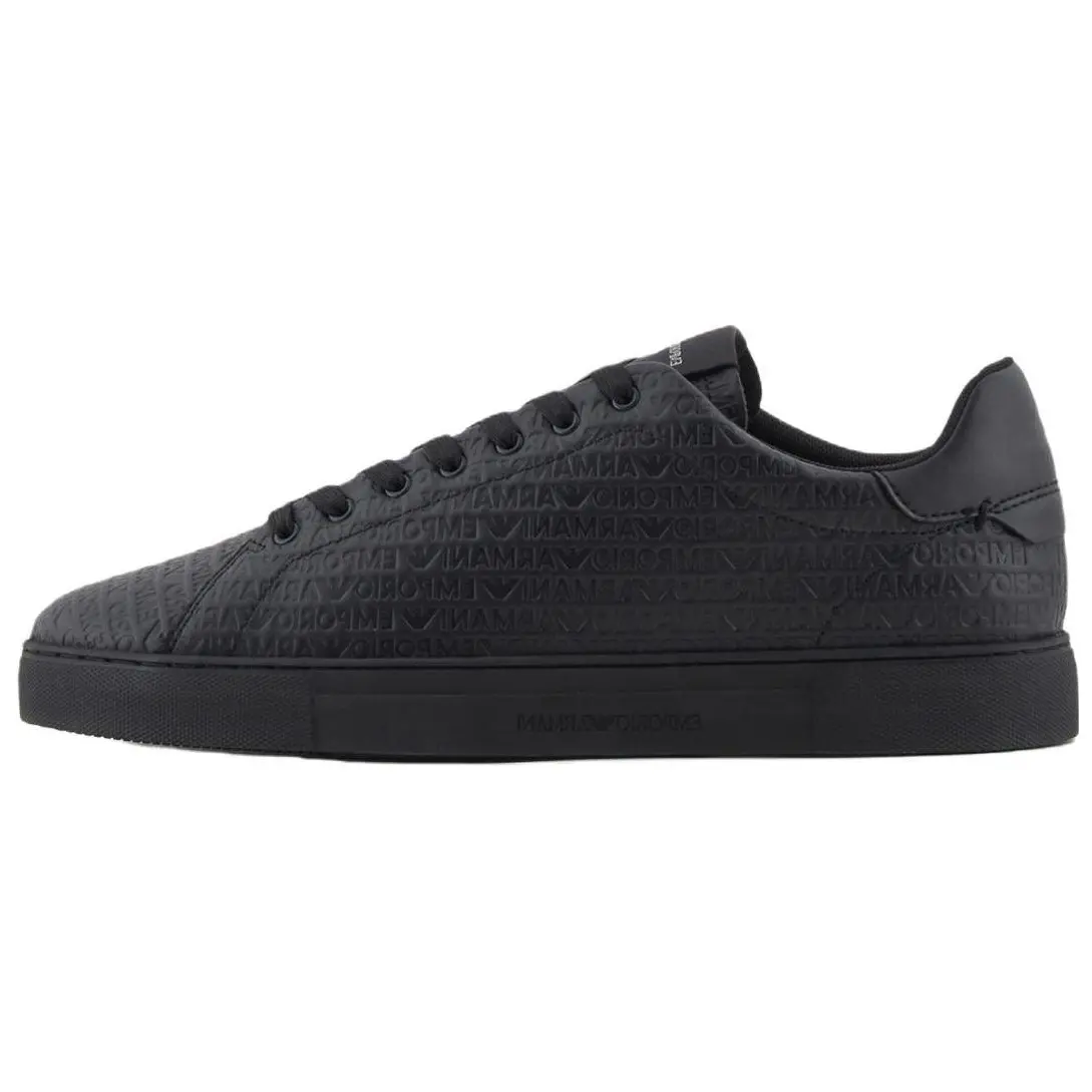 

Кроссовки EMPORIO ARMANI Skateboarding Shoes Men Low-top Black, черный