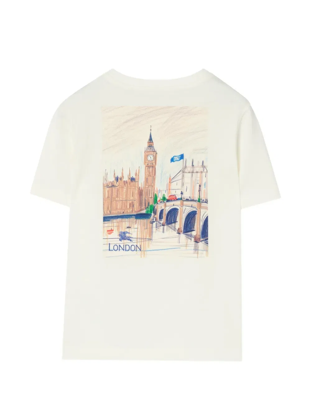 Хлопковая футболка с изображением лондонского медведя Burberry Kids, белый — фото 2