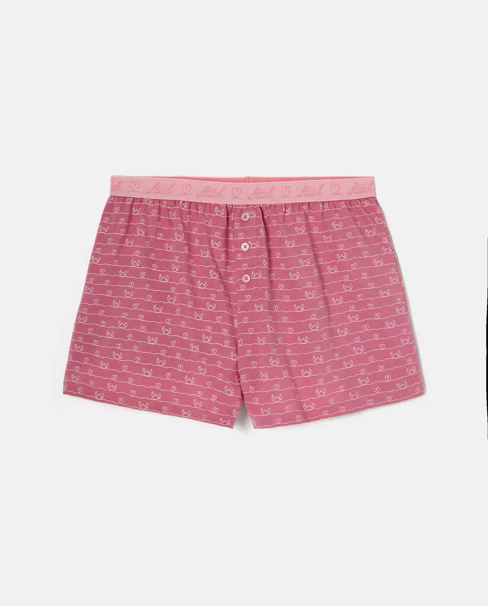 

Женские пижамные брюки Stitch с сердечками Easy Wear, темно-розовый