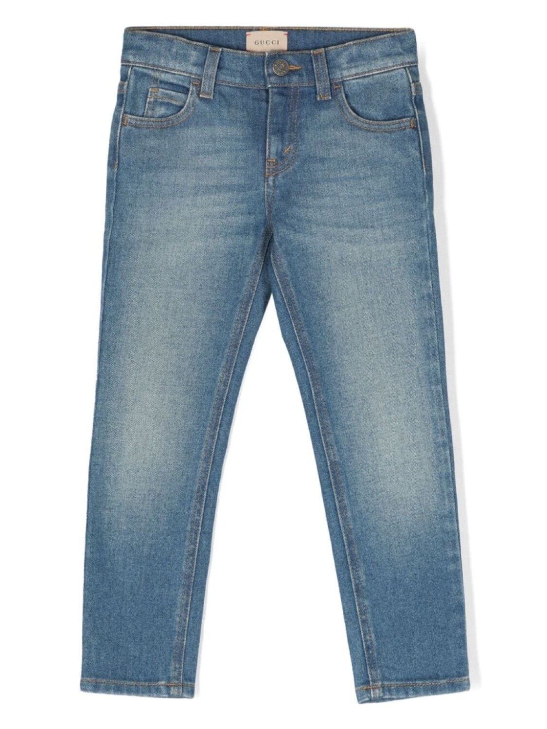 

Gucci Kids джинсы с вышитым логотипом, синий