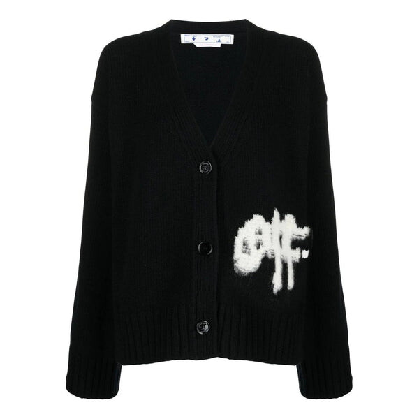 

Толстовка logo intarsia cardigan 'black white' Off-White, черный