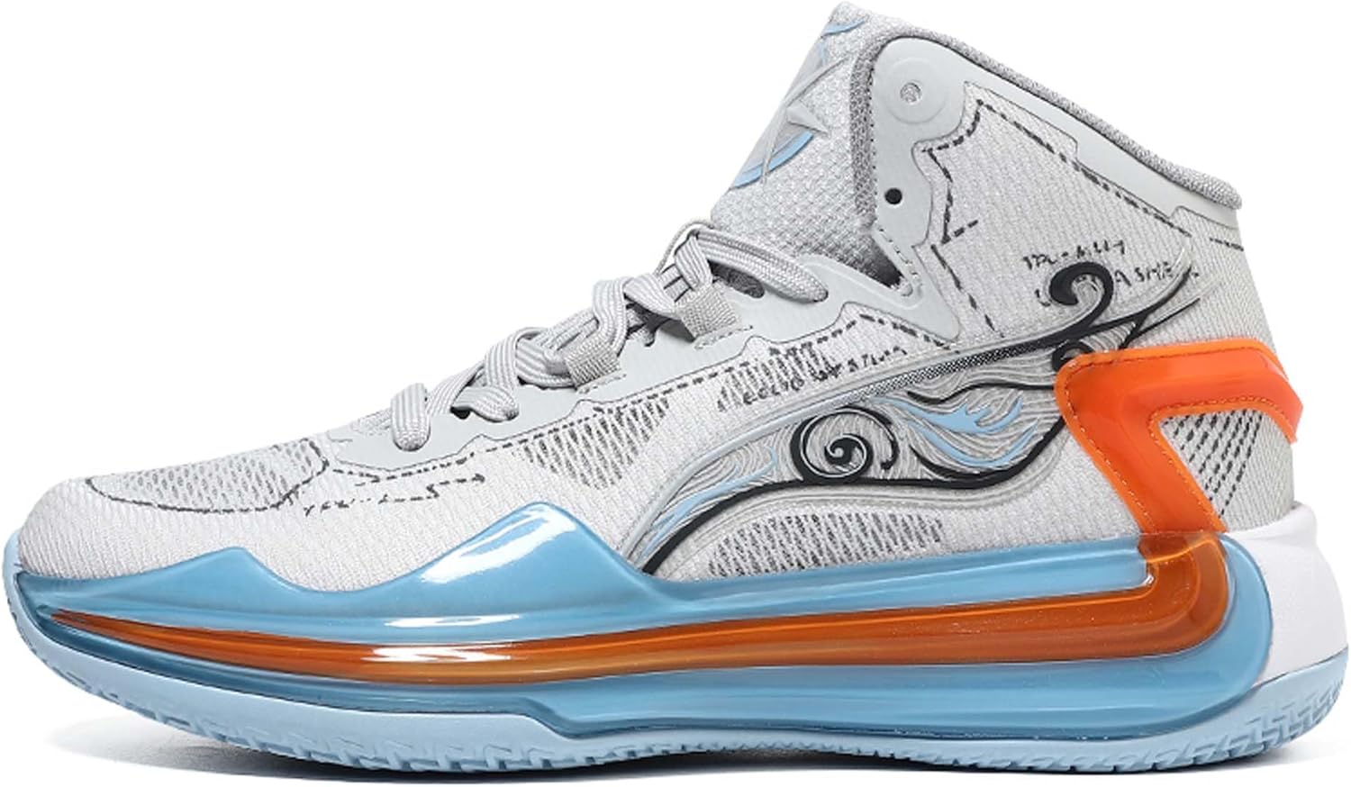 

Удобные и дышащие баскетбольные кроссовки для мужчин и женщин, средней высоты, на шнуровке, с нескользящей подошвой, легкие, удобные для повседневной носки, прочные, для кросс-тренинга, для скейтбординга Wurmiuhd, серый