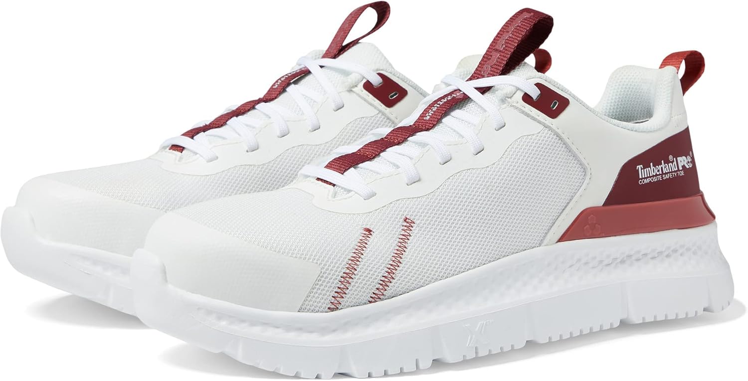 

Timberland PRO мужские ботинки Setra с композитным защитным носком, Cream/Cranberry