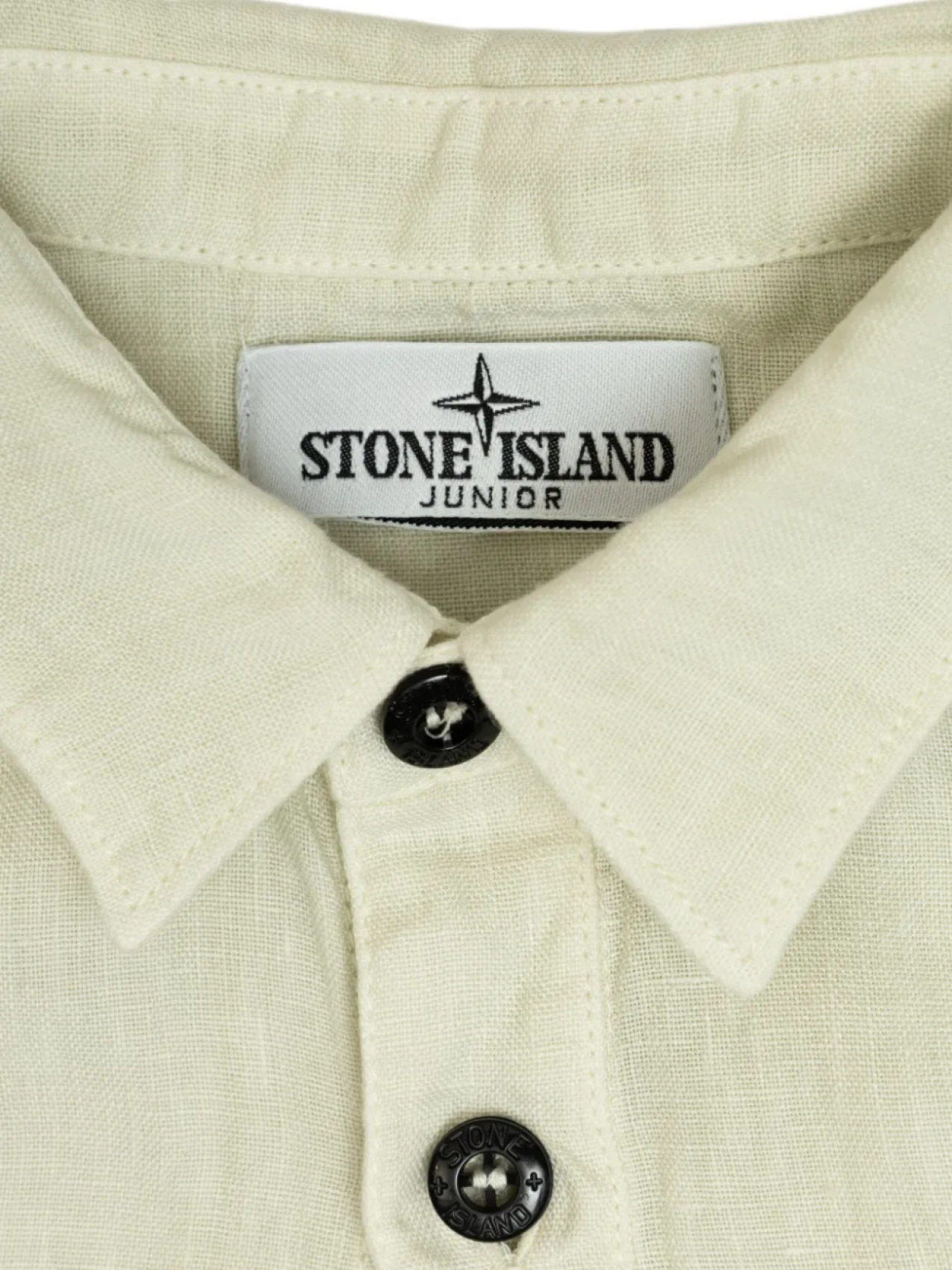 Льняная рубашка с изображением компаса Stone Island Junior, нейтральный — фото 3