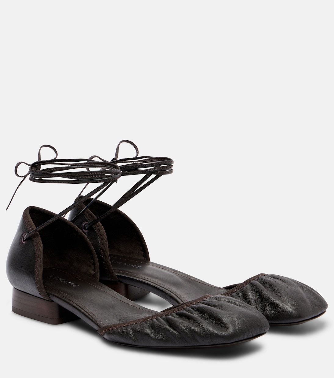 Кожаные балетки Micro Ballerina Lemaire, Dark Chocolate