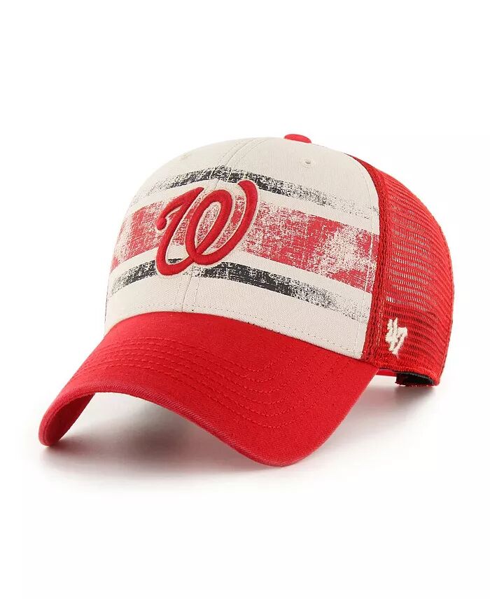 

Мужская красная рваная регулируемая кепка Washington Nationals Breakout MVP Trucker '47 Brand, красный