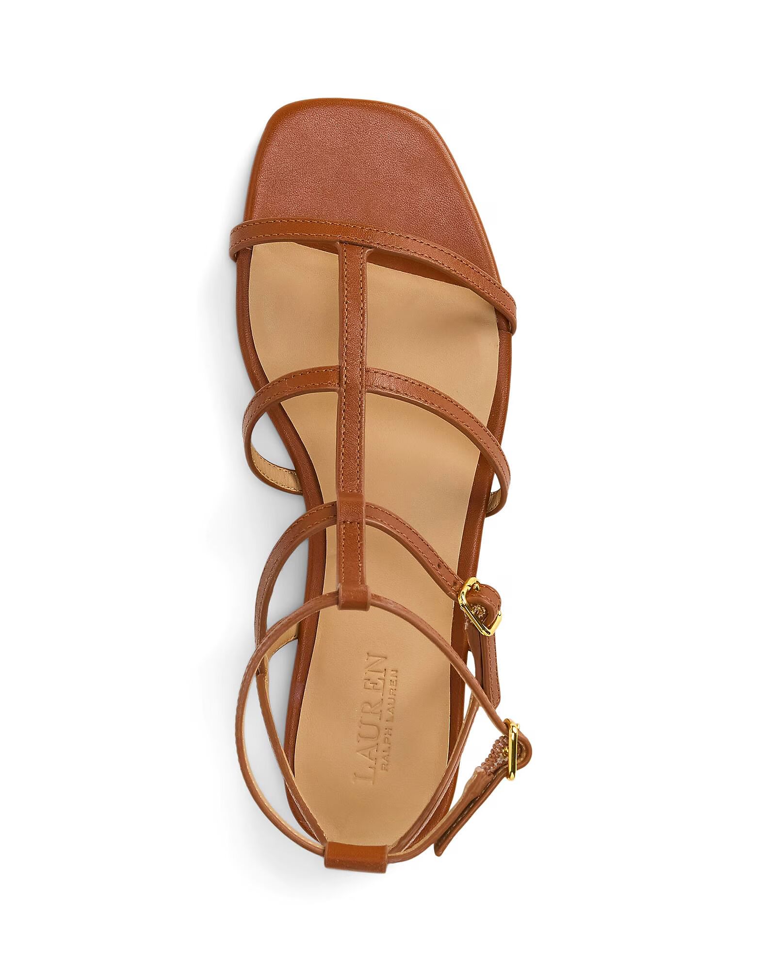 Сандалии Everley Calfskin Gladiator Sandal Ralph Lauren, коричневый — фото 4