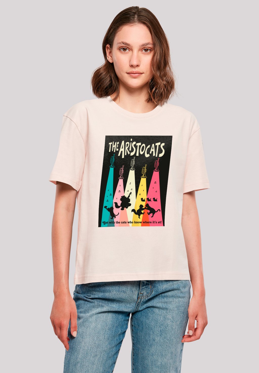 

Футболка с принтом DISNEY ARISTOCATS GET F4NT4STIC, светло-розовый