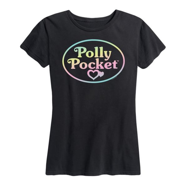 

Женская футболка с графическим логотипом омбре Polly Pocket, черный