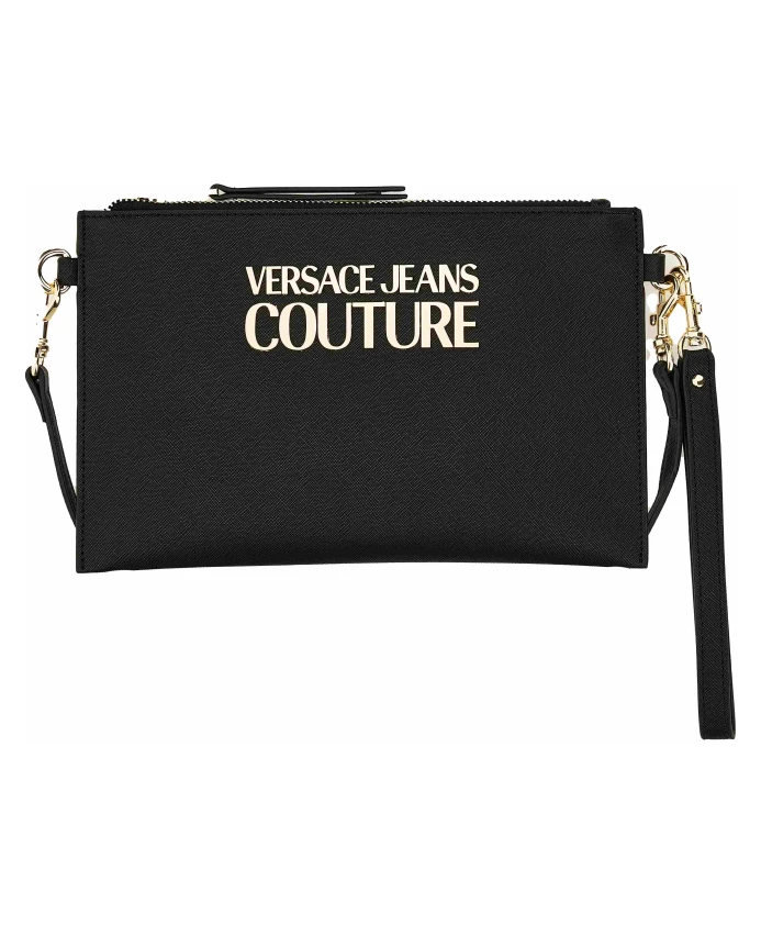 

Клатч из сафьяновой кожи с логотипом Versace Jeans Couture, черный