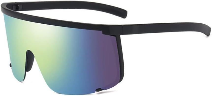 

Мужские солнцезащитные очки большого размера, солнцезащитные очки-щитки в полуободковой оправе для женщин, защитные очки с защитой от УФ-излучения UV400 WNCKSQ, Black-gold Mirror