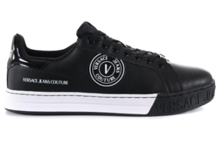 Кроссовки VERSACE JEANS Couture Skateboarding Shoes Men Low-top Black/white, черный — фото 2