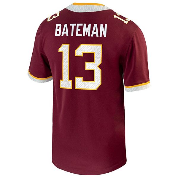 Мужская игровая футболка игрока Minnesota Golden Gophers Rashod Bateman марун Nike — фото 4