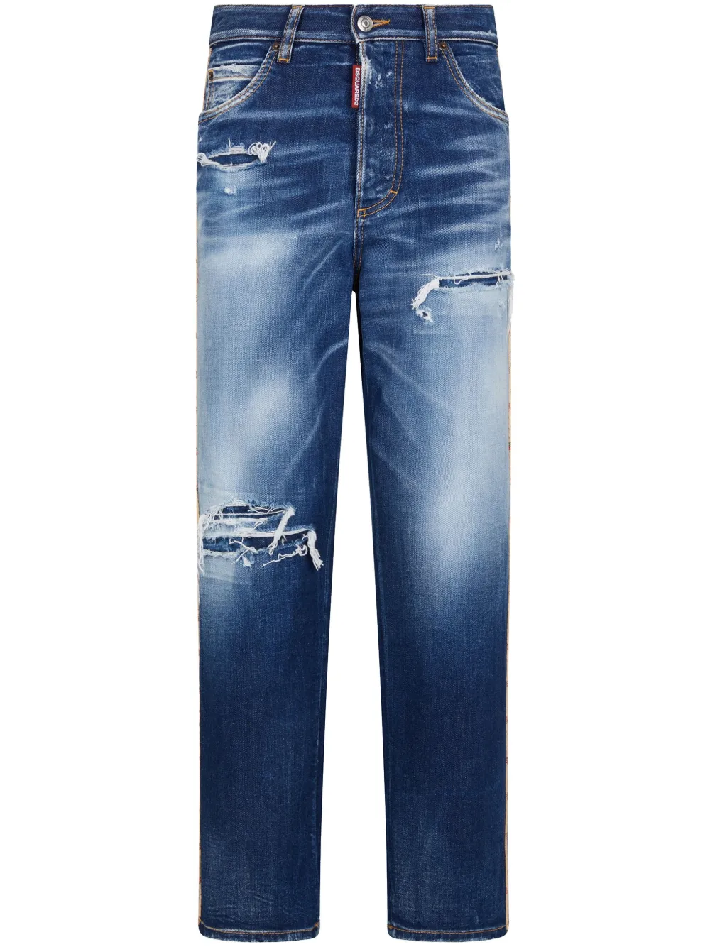 

Джинсы со шнуровкой и эффектом потертости DSQUARED2, синий