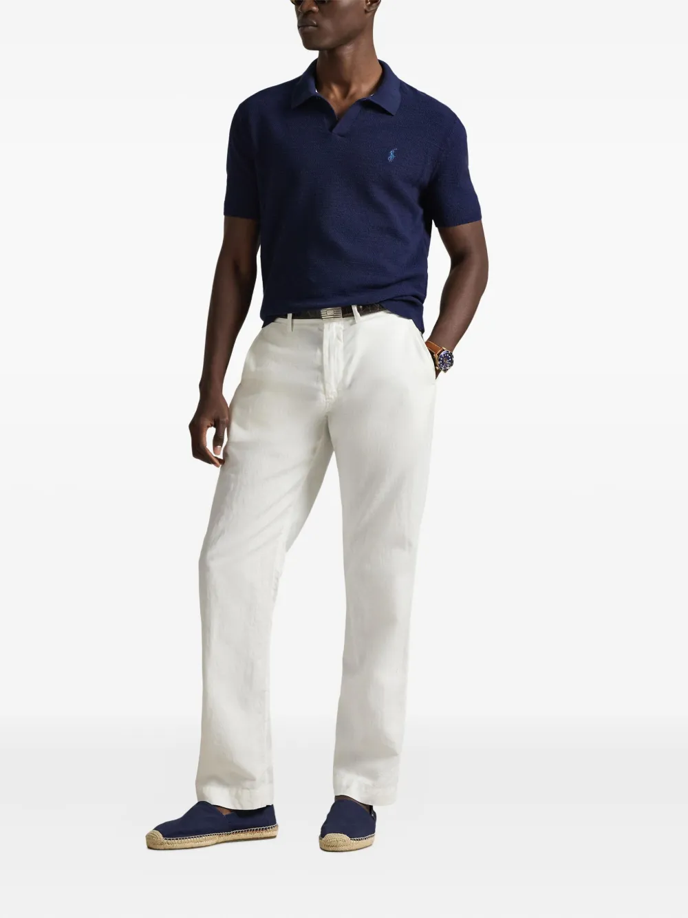 Брюки чинос Bedford с вышивкой Polo Ralph Lauren, белый — фото 2
