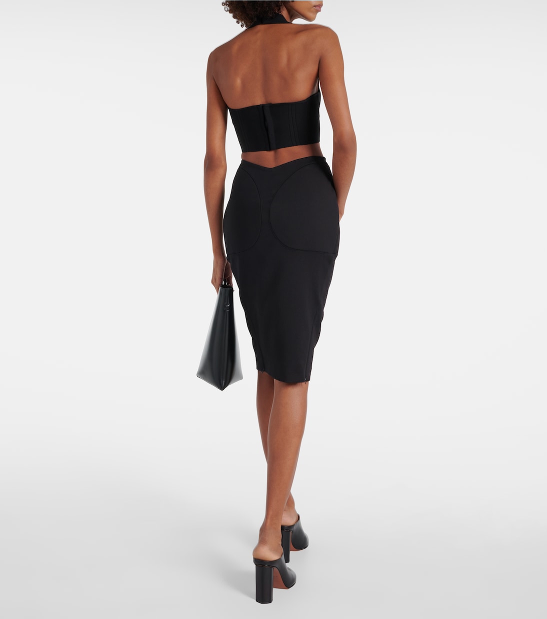 Облегающая плиссированная юбка-карандаш Alaïa, Noir Alaia — фото 3