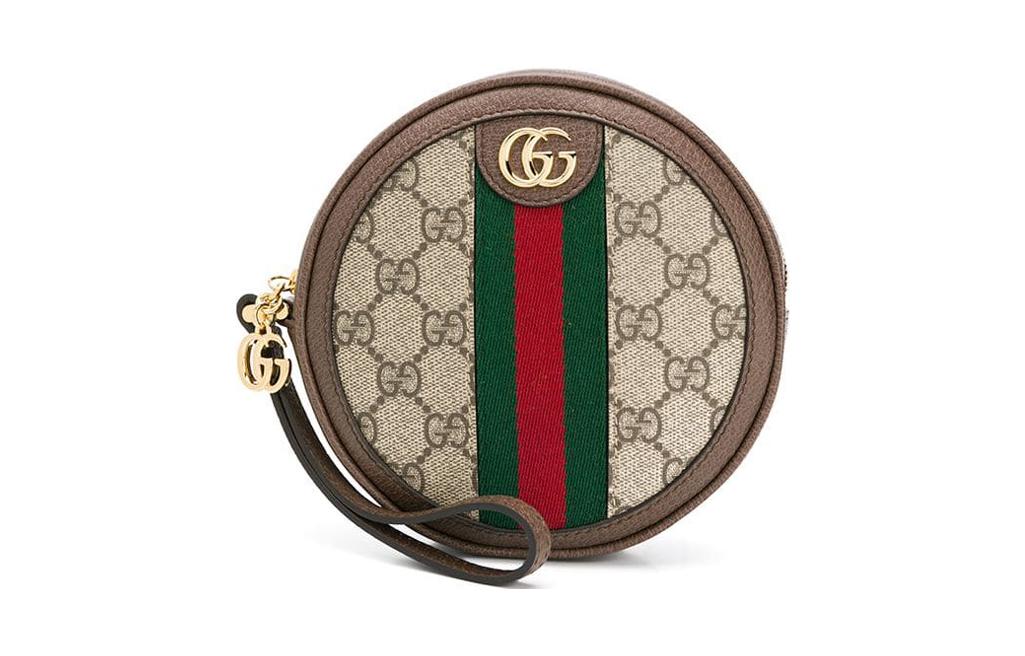 

GUCCI Офидия холщовая сумка на запястье портативный клатч кошелек для женщин эбони
