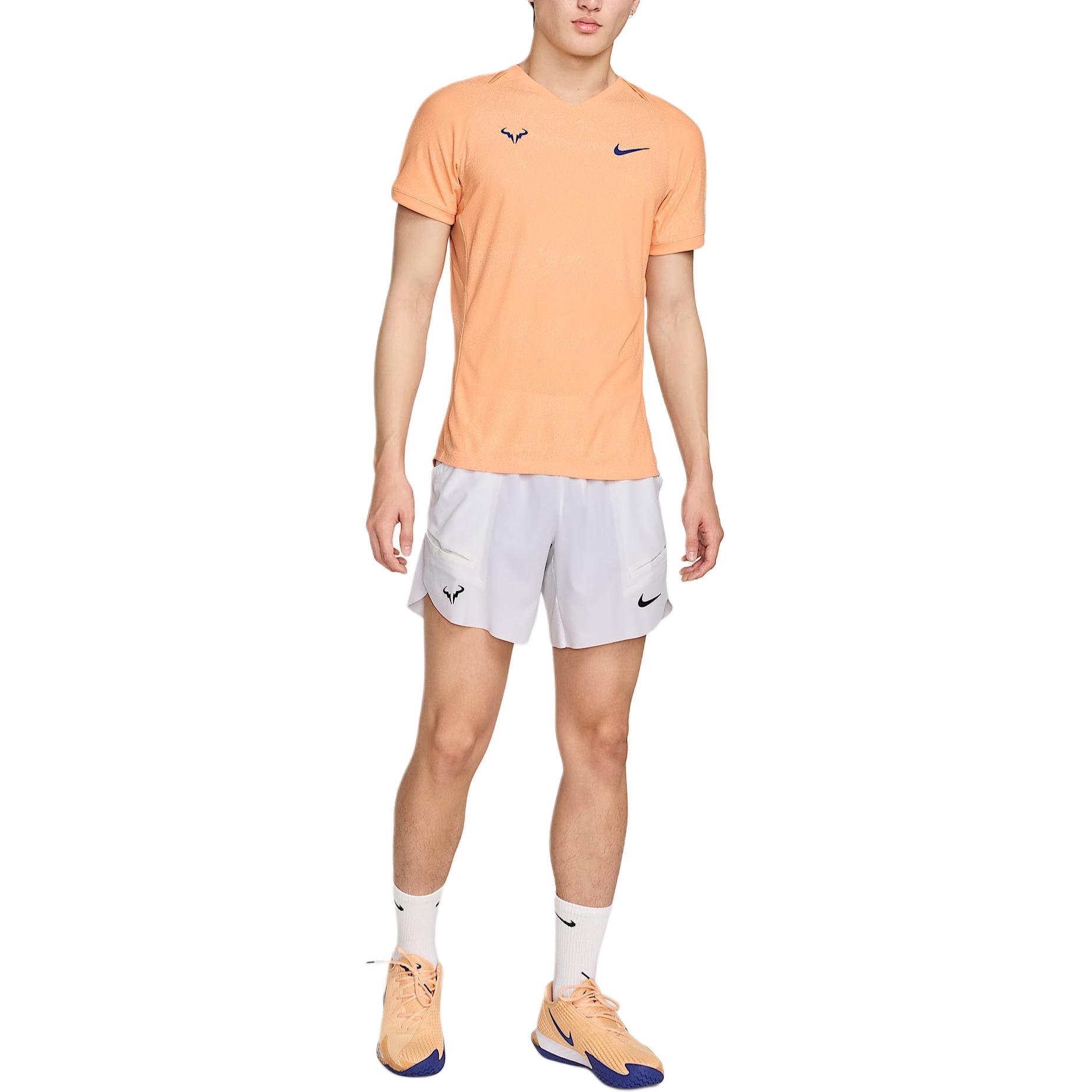 Rafa Men's Dri FIT Adv Short Sleeve Tennis Top Nike, оранжевый — фото 4