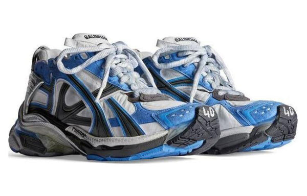 Кроссовки runner sneakers 'blue and grey nylon and suede like fabric' Balenciaga, серый — фото 2