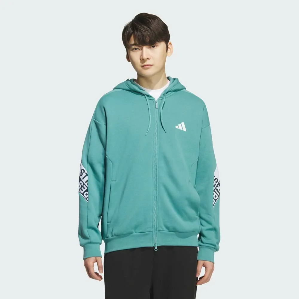 Официальная толстовка Adidas Wording Pack свободного кроя из плотной французской махровой ткани на молнии, цвет Blue