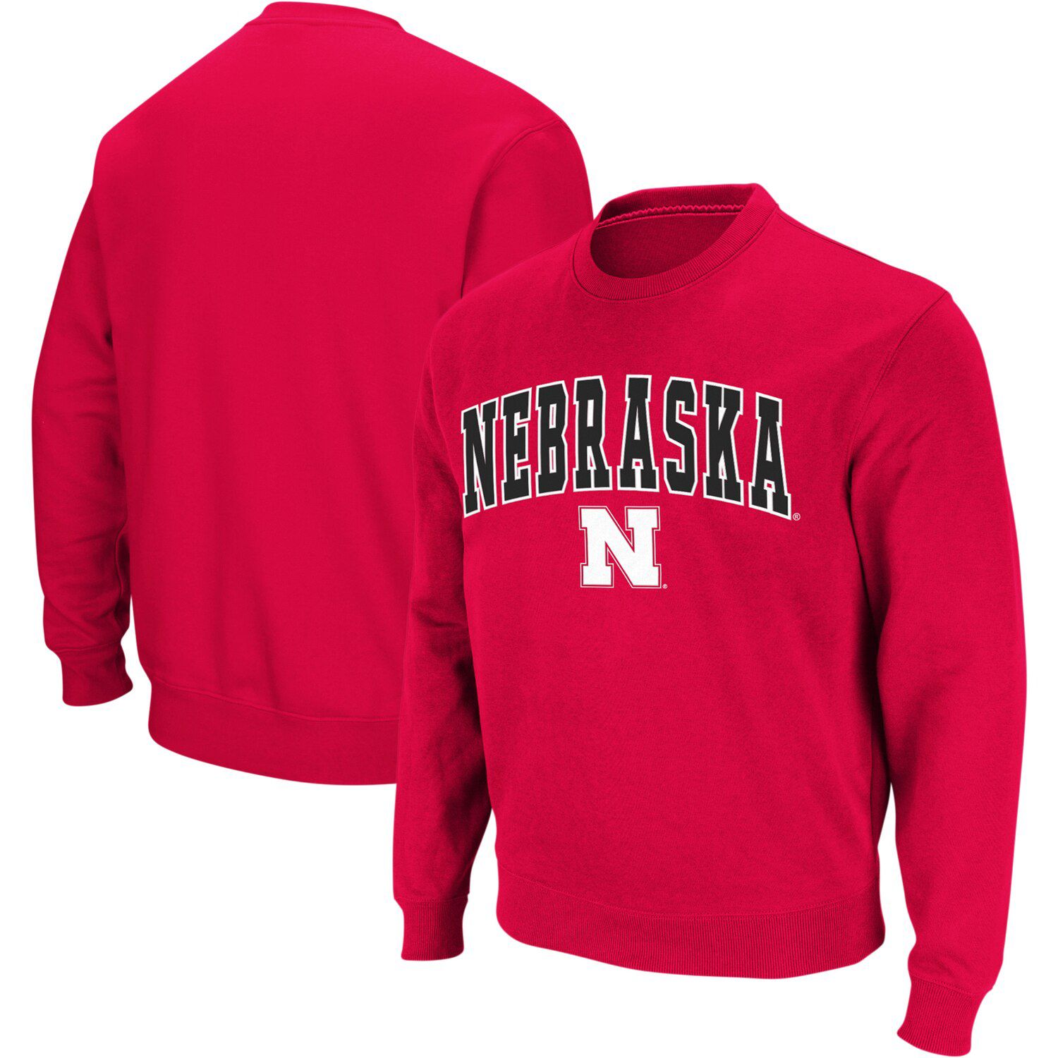 

Мужской свитшот с круглым вырезом Scarlet Nebraska Huskers Arch & Logo Colosseum