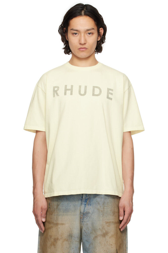 

Футболка Off-White с логотипом и потертостями Rhude