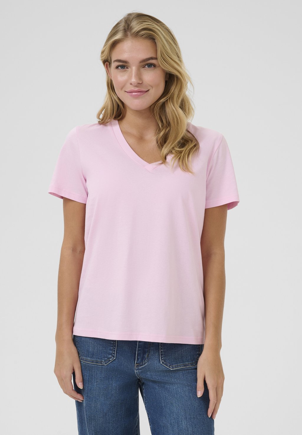 

Базовая футболка KAMARIN V-NECK Kaffe, розовый