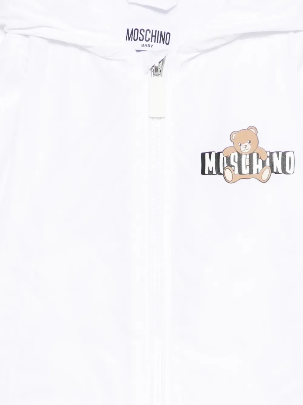 Куртка с капюшоном и принтом Moschino Kids, белый — фото 3