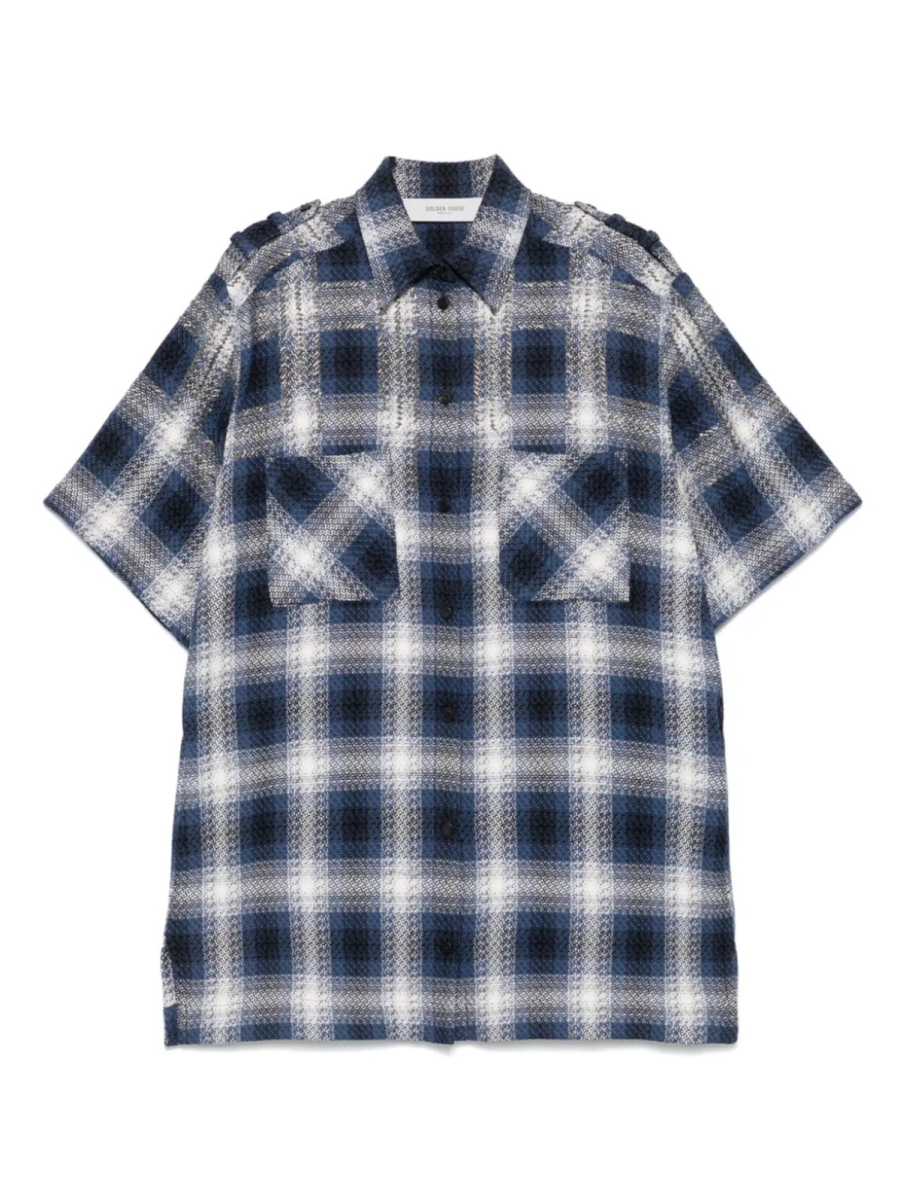 

Платье из хлопка в клетку Golden Goose, синий