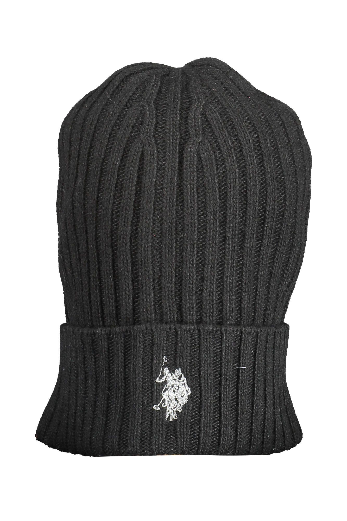 

Черная шерстяная мужская кепка U.S. Polo Assn.