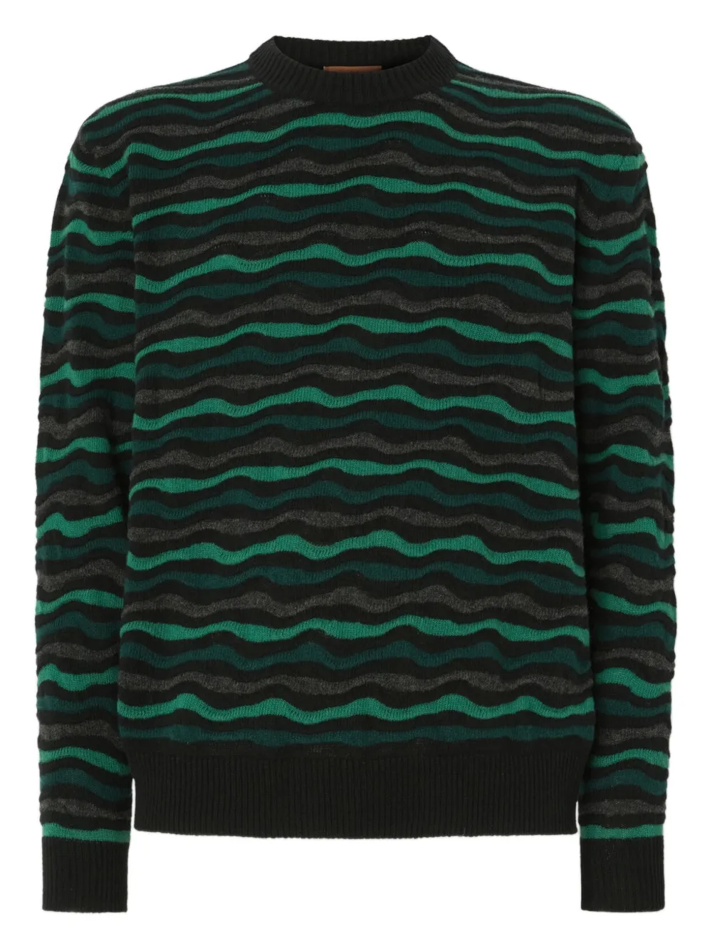 

Свитер с круглым вырезом и волнистым узором Missoni, зеленый