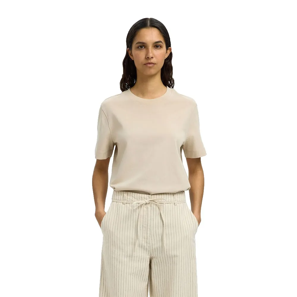 

Футболка с коротким рукавом Selected Essential Boxy, бежевый
