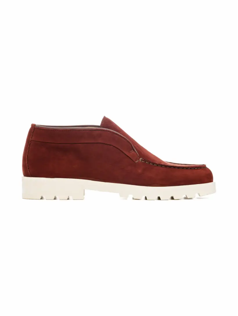 

Высокие замшевые лоферы Santoni, бордовый