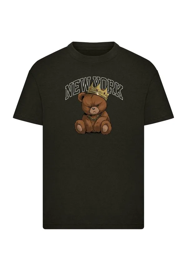Футболка с принтом коронованного медведя из нью-йорка Mister Tee, Black — фото 3