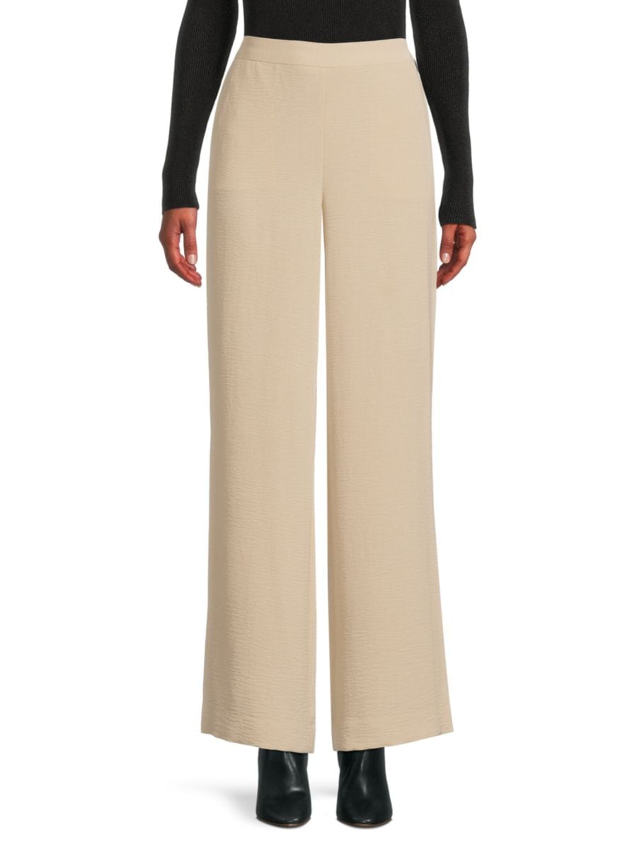 

Брюки с высокой талией и жатым эффектом Halston, цвет Stone